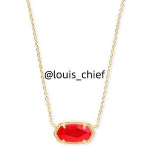 Elisa Gold Pendant Necklace in Red Illusion